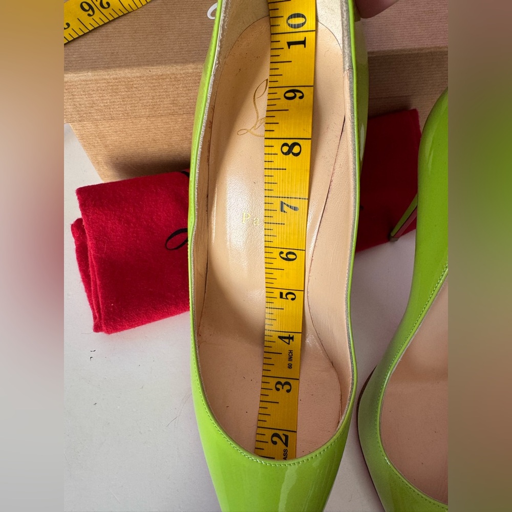 Christian Louboutin Lime Green Pigalle follies 100 Stiletto Heels - Picture 12 of 16